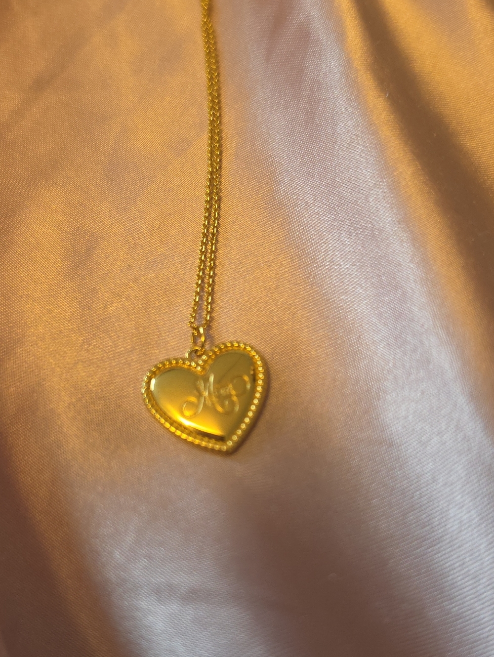 Tiffany Gold Heart Initial 'M' Pendant Necklace - Women's Jewelry